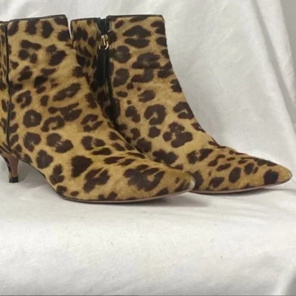 Aquazzura Womens Quant Leopard-Print Calf Hair Ankle Boots